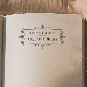 Vintager Verzierter Rahmen aus der Buchbibliothek Permastempel