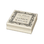 Vintager Verzierter Rahmen Ex Libris Holz Briefmar Gummistempel (Stempel)