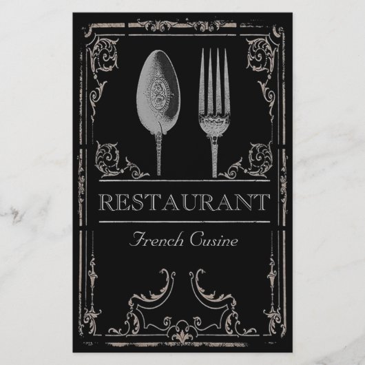 Vintager Verzierter Silberlöffel Falknerei Restaur Flyer (Vorne)