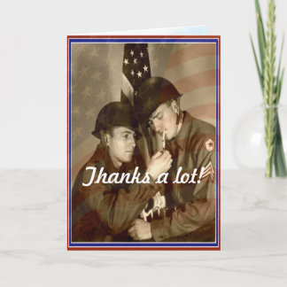 Vintager Veteranentag Vielen Dank!-Militärkarte Dankeskarte