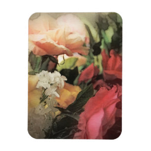 Vintager vibrierender mit Blumenhintergrund der Magnet