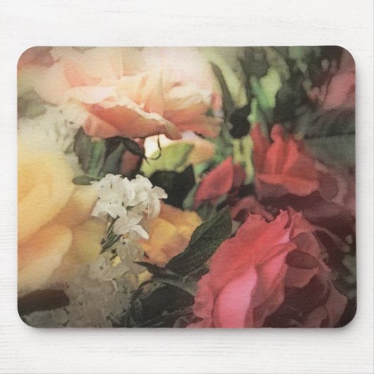 Vintager vibrierender mit Blumenhintergrund der Mousepad (Vorne)