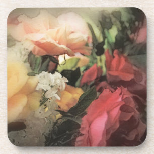 Vintager vibrierender mit Blumenhintergrund der Untersetzer
