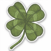 Vintager vierblättriges Kleeblatt. Kleeblatt. Aufkleber (Vorderseite)