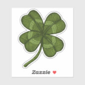 Vintager vierblättriges Kleeblatt. Kleeblatt. Aufkleber (Blatt)