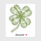 Vintager vierblättriges Kleeblatt. Kleeblatt. Aufkleber (Blatt)
