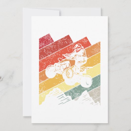 Vintager Vierrad-Quad-ATV-Fahrer Einladung (Vorderseite)