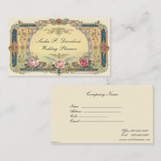 Vintager Viktorianisch rosa Rosen Eleganter Golden Visitenkarte
