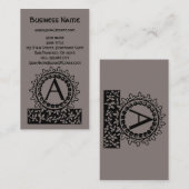 Vintager Viktorianischer antiker Monogramm Buchsta Visitenkarte (Vorne/Hinten)