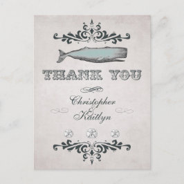 Vintager Viktorianischer Beach Whale Wedding Viele Postkarte