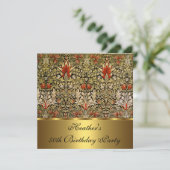 Vintager Viktorianischer Blumenkohl 1876 Gold Einladung (Stehend Vorderseite)