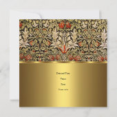 Vintager Viktorianischer Blumenkohl 1876 Gold Einladung (Rückseite)