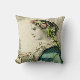 Vintager Viktorianischer Blumenkopf Kissen Kissen