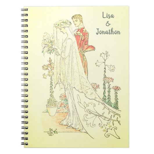 Vintager Viktorianischer Brautgarten Notizblock (Vorderseite)