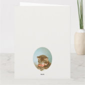 Vintager Viktorianischer Coquette Weihnachtskatze Karte (Rückseite)