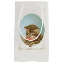 Vintager Viktorianischer Coquette Weihnachtskatze