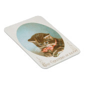 Vintager Viktorianischer Coquette Weihnachtskatze Magnet (Rechte Seite)