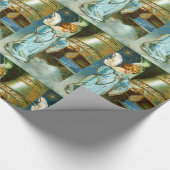 Vintager Viktorianischer Engel und Glockenturm Geschenkpapier (Ecke)