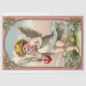 Vintager Viktorianischer Engel Valentine Seidenpapier (Vorderseite)