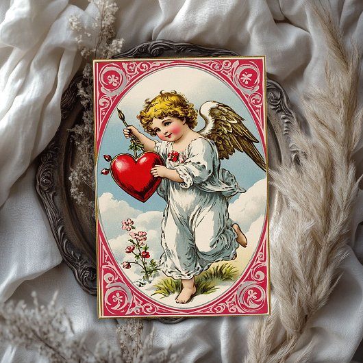 Vintager Viktorianischer Engel Valentine Seidenpapier