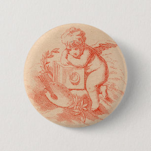 Vintager viktorianischer Engelsamorknopf Button