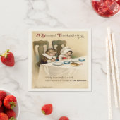 Vintager Viktorianischer Erntedank Personalisiert Serviette (Beispiel)