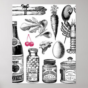 Vintager Viktorianischer Feinschmecker Poster