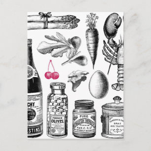 Vintager Viktorianischer Feinschmecker Postkarte