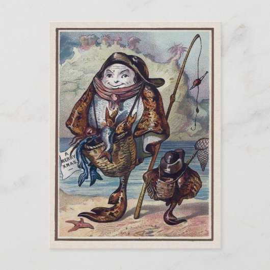 Vintager Viktorianischer Fisch Postkarte (Vorderseite)