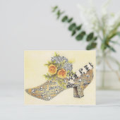 Vintager Viktorianischer Gelber Rose Aschenputtel Postkarte (Stehend Vorderseite)