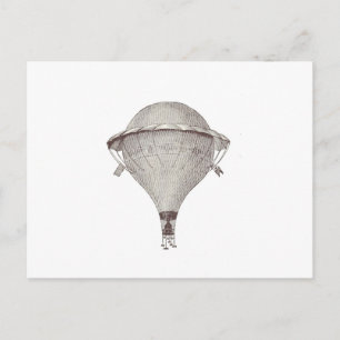 Vintager Viktorianischer Heißluftballon Postkarte