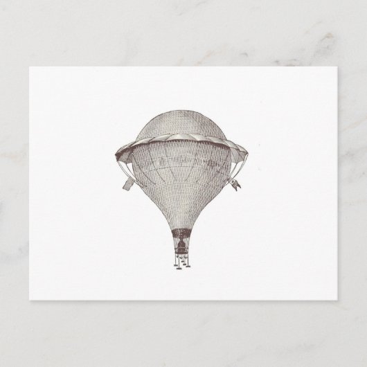 Vintager Viktorianischer Heißluftballon Postkarte (Vorderseite)