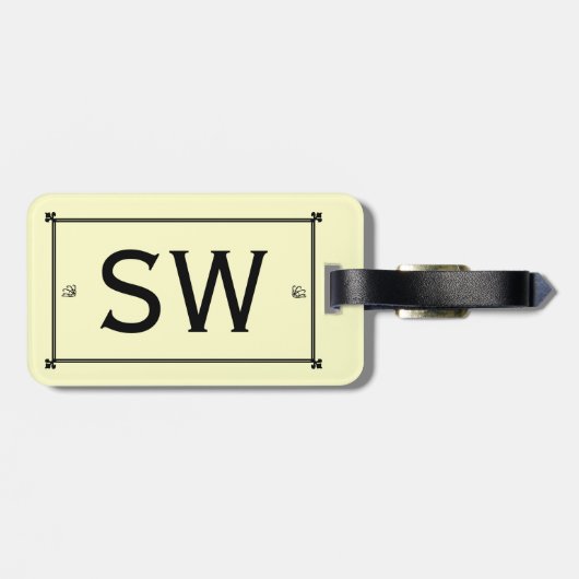 Vintager viktorianischer Herr-personalisierter Gepäckanhänger (Rückseite horizontal)