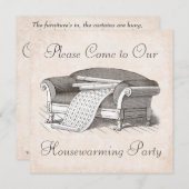 Vintager viktorianischer Housewarming-/offenes Einladung (Vorne/Hinten)
