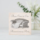 Vintager viktorianischer Housewarming-/offenes Einladung (Stehend Vorderseite)