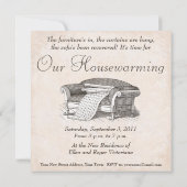 Vintager viktorianischer Housewarming-/offenes Einladung (Rückseite)