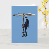 Vintager Viktorianischer Hubschrauber Karte (Gelbe Blume)