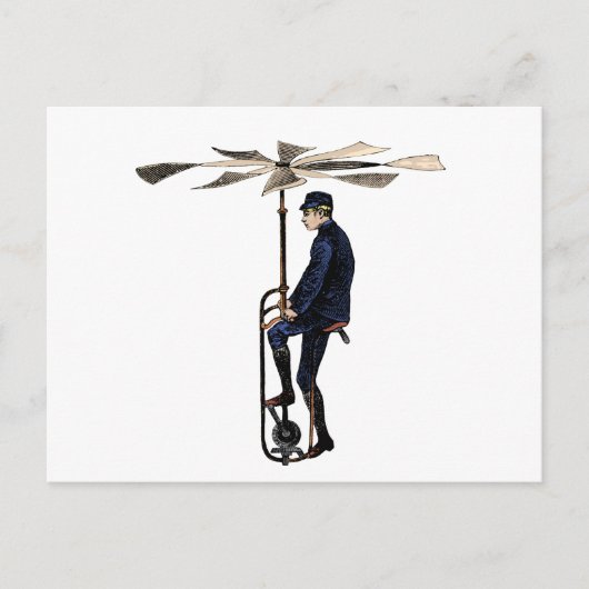 Vintager Viktorianischer Hubschrauber Postkarte (Vorderseite)