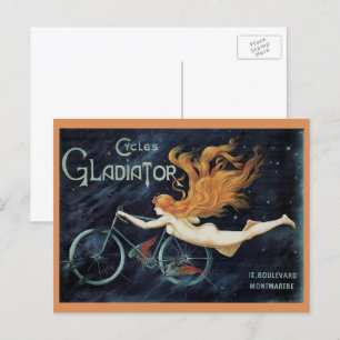 Vintager Viktorianischer Jugendstil, Gladiator Cyc Postkarte
