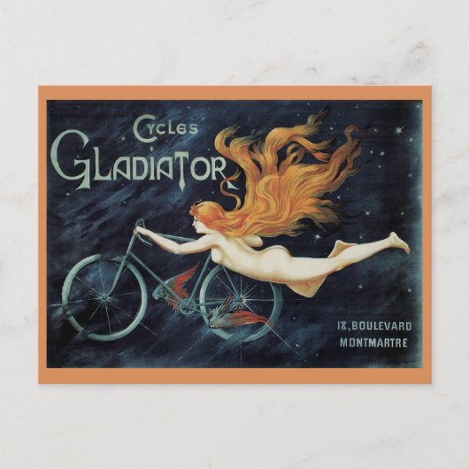 Vintager Viktorianischer Jugendstil, Gladiator Cyc Postkarte (Vorderseite)