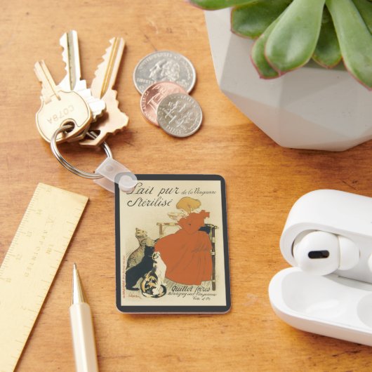 Vintager Viktorianischer Jugendstil, Mädchen mit M Schlüsselanhänger (Schreibtisch)