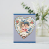 Vintager Viktorianischer Junge und Mädchen Valenti Postkarte (Stehend Vorderseite)