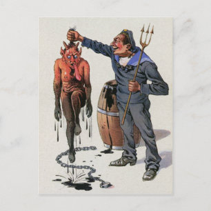 Vintager Viktorianischer Krampus Postkarte