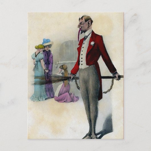 Vintager Viktorianischer Krampus Postkarte (Vorderseite)