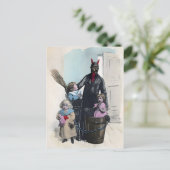 Vintager Viktorianischer Krampus Postkarte (Stehend Vorderseite)