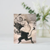 Vintager Viktorianischer Krampus Postkarte (Stehend Vorderseite)
