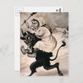 Vintager Viktorianischer Krampus Postkarte (Vorne/Hinten)