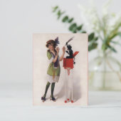Vintager Viktorianischer Krampus Postkarte (Stehend Vorderseite)