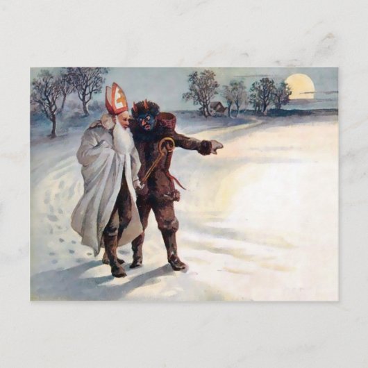 Vintager Viktorianischer Krampus Postkarte (Vorderseite)