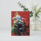 Vintager Viktorianischer Krampus Postkarte (Stehend Vorderseite)